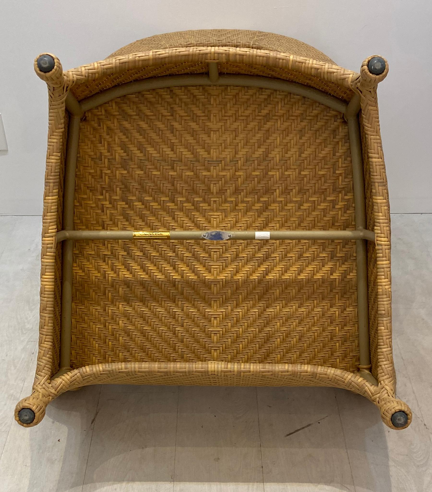 Oscar De La Renta Cane Chairs with Ottomans by Century Furniture 3