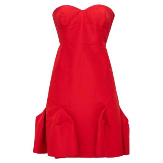 Oscar de la Renta Cherry Red Mini Dress, 1980's
