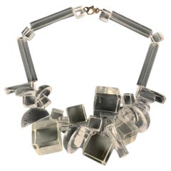 OSCAR DE LA RENTA Clear Lucite Necklace