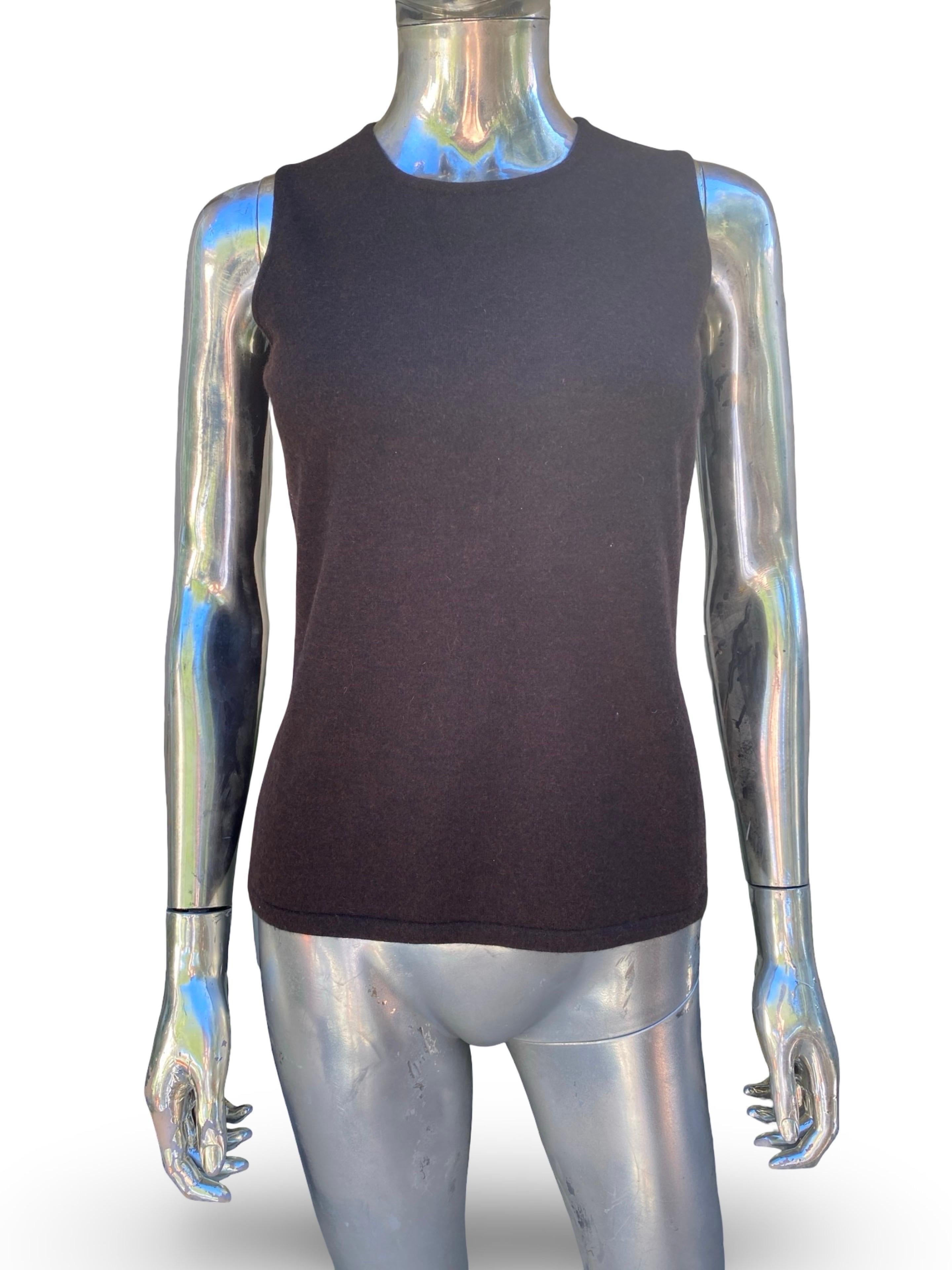 Oscar De La Renta Collection Italy Hand Beaded Brown Cashmere Twin Set Größe S im Angebot 7