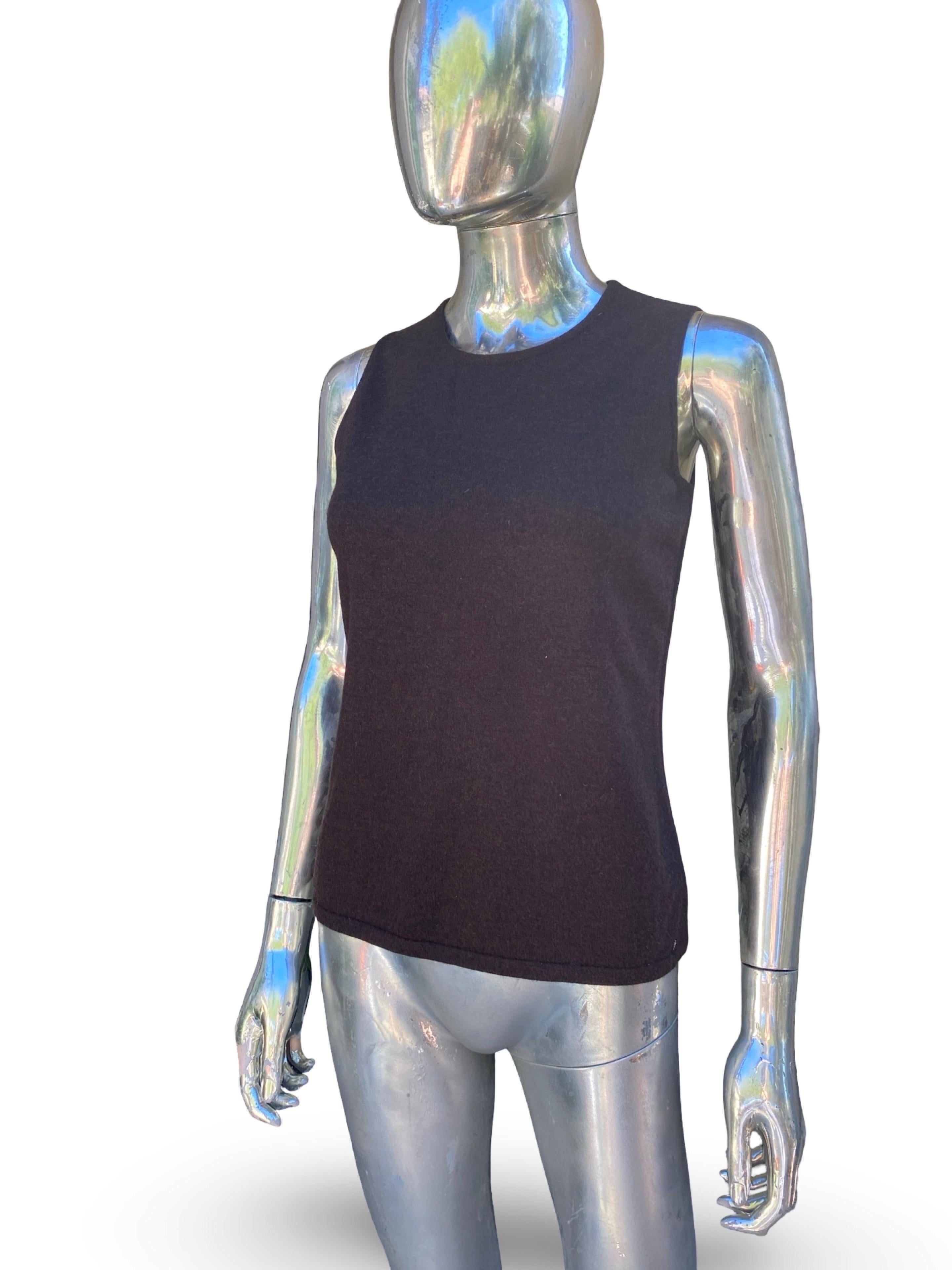 Oscar De La Renta Collection Italy Hand Beaded Brown Cashmere Twin Set Größe S im Angebot 9