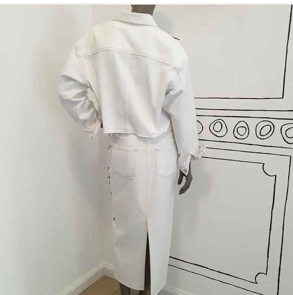Oscar De La Renta Cotton Jacket Skirt Suit For Sale 1