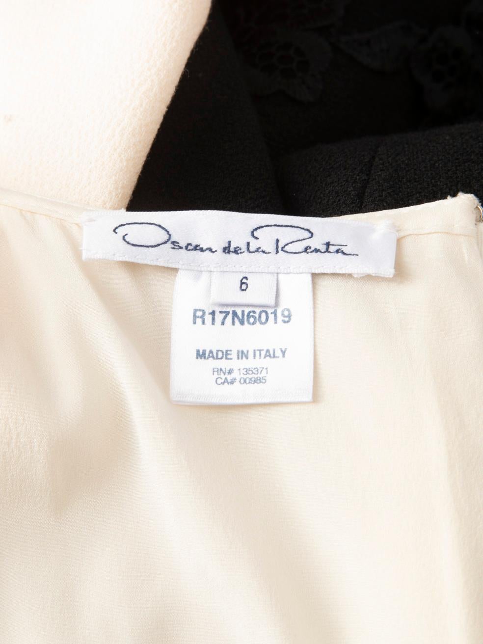 Robe à empiècements en laine crème et noire Oscar de la Renta, taille M en vente 2