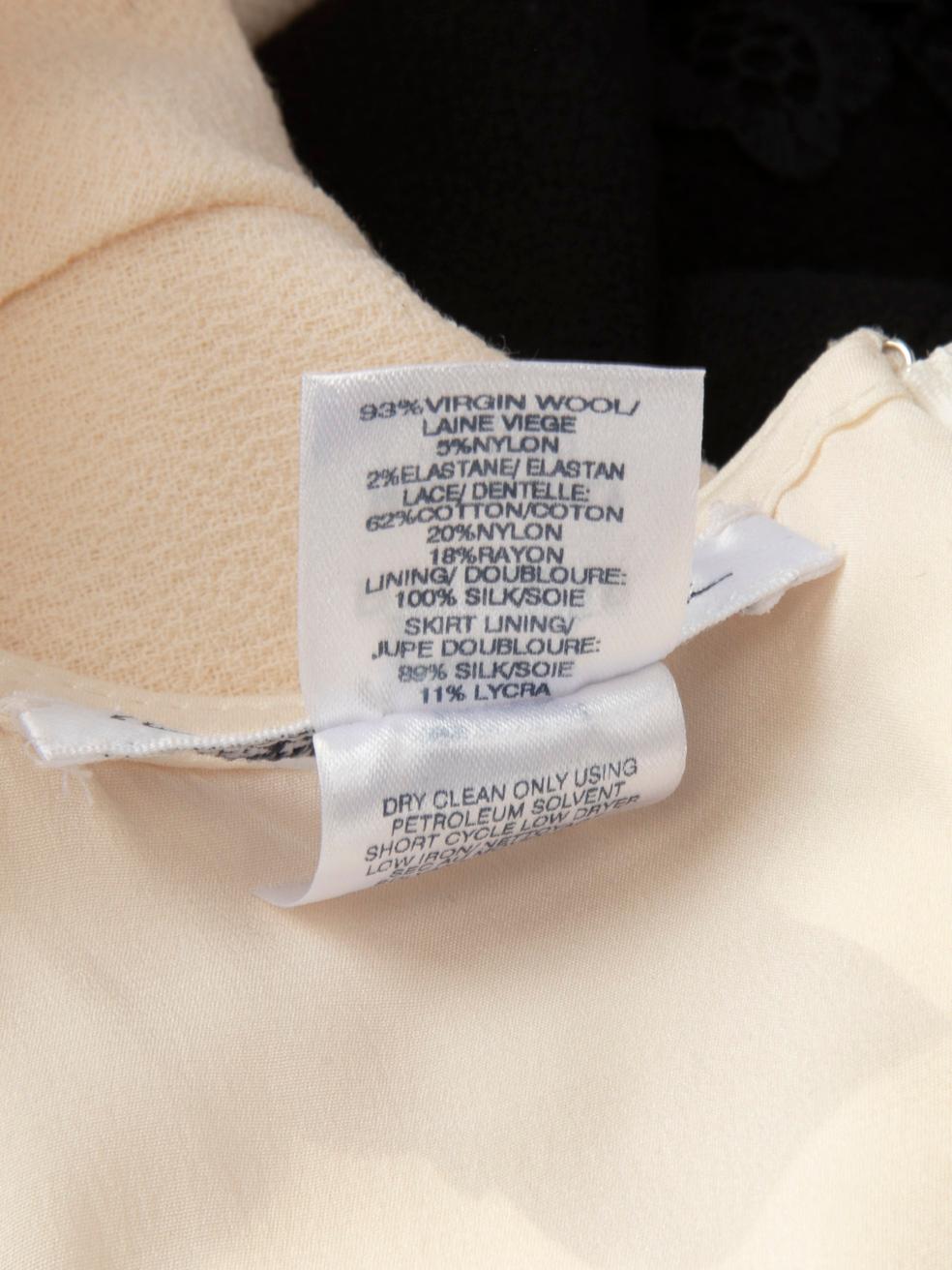 Robe à empiècements en laine crème et noire Oscar de la Renta, taille M en vente 3