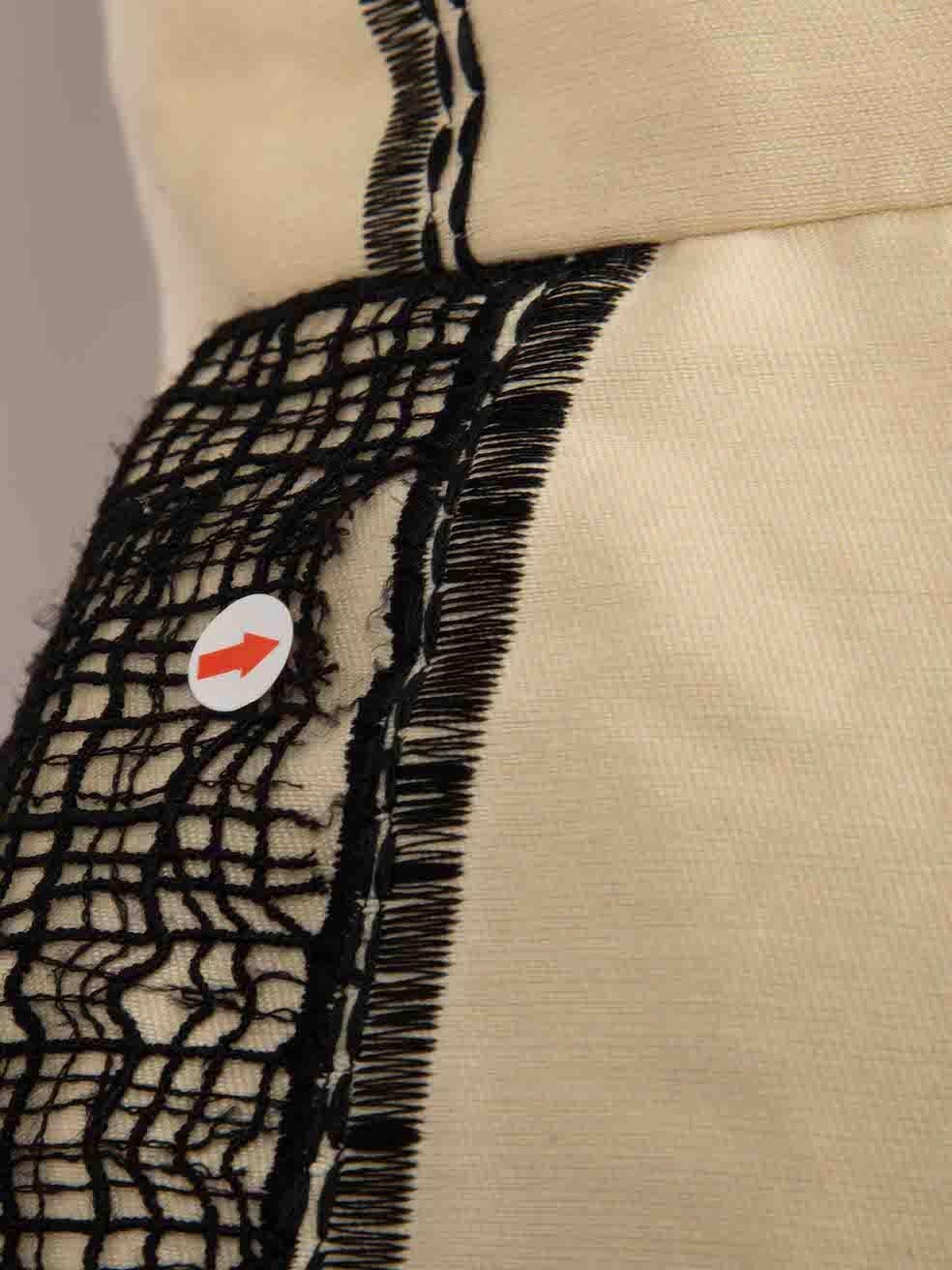 Robe brodée en laine crème Oscar de la Renta, taille XL en vente 3