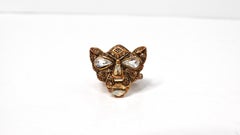 Oscar De La Renta - Bague panthère en cristal et laiton
