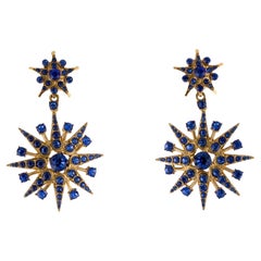 Oscar de la Renta crystal star drop clip-on earrings