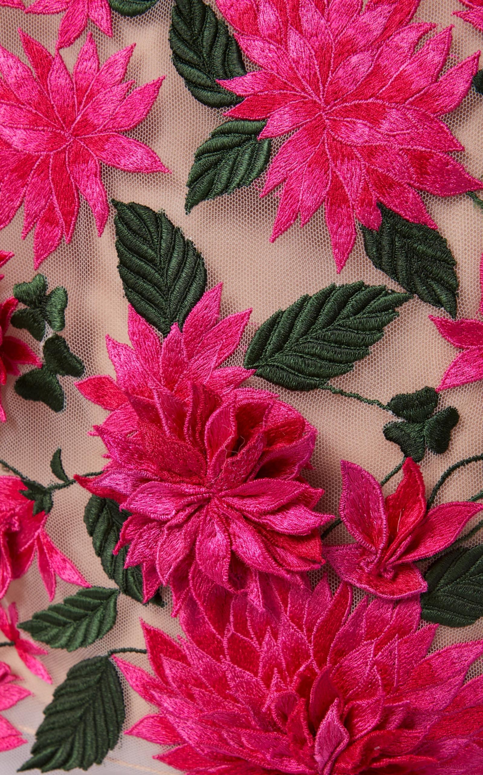 Oscar De La Renta Minivestido con aplique floral Dahlia Talla US 6 en venta 5