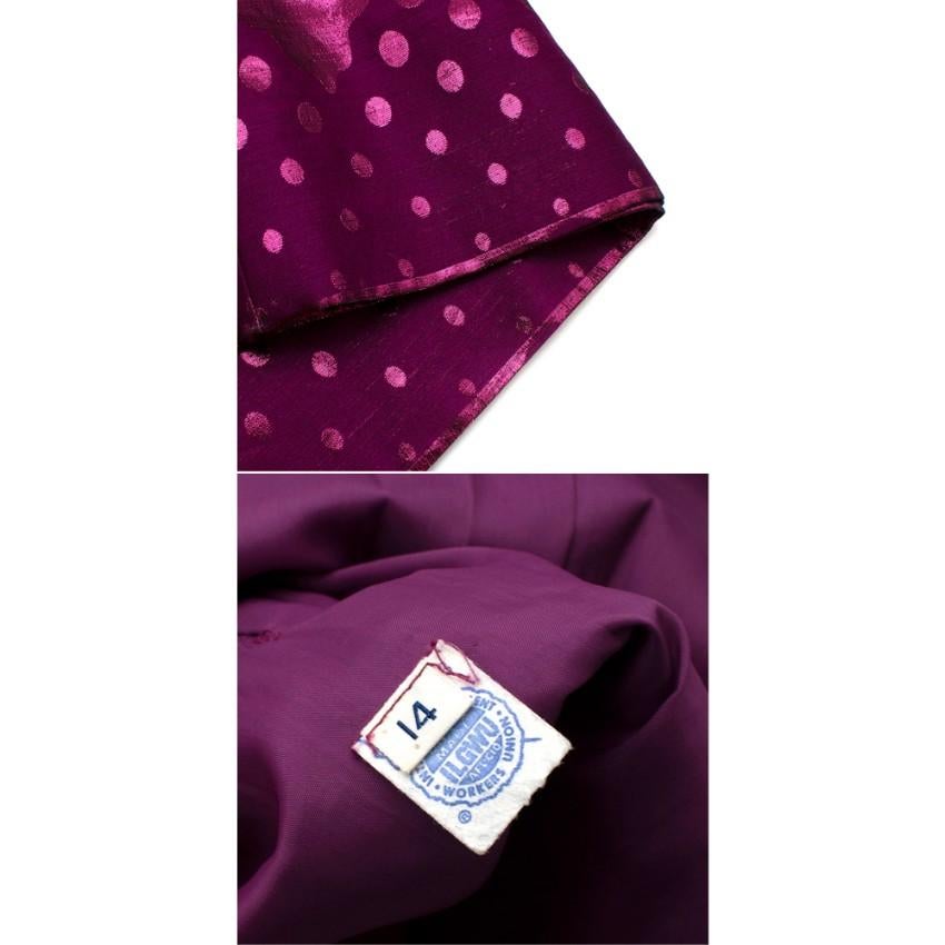 Oscar de la Renta Dark Magenta Metallic Jacquard Dress For Sale 3