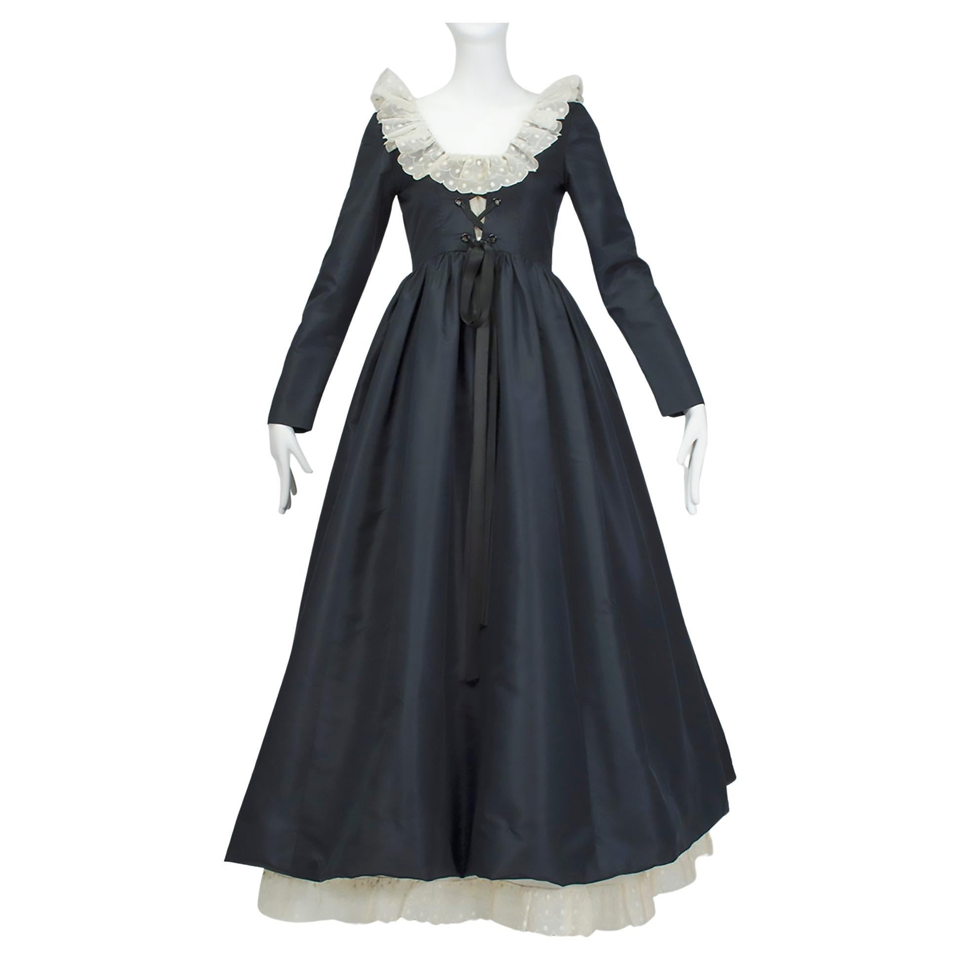 Robe Demi-Couture Oscar de la Renta, style néo-élisabéthain, taille S, 1971