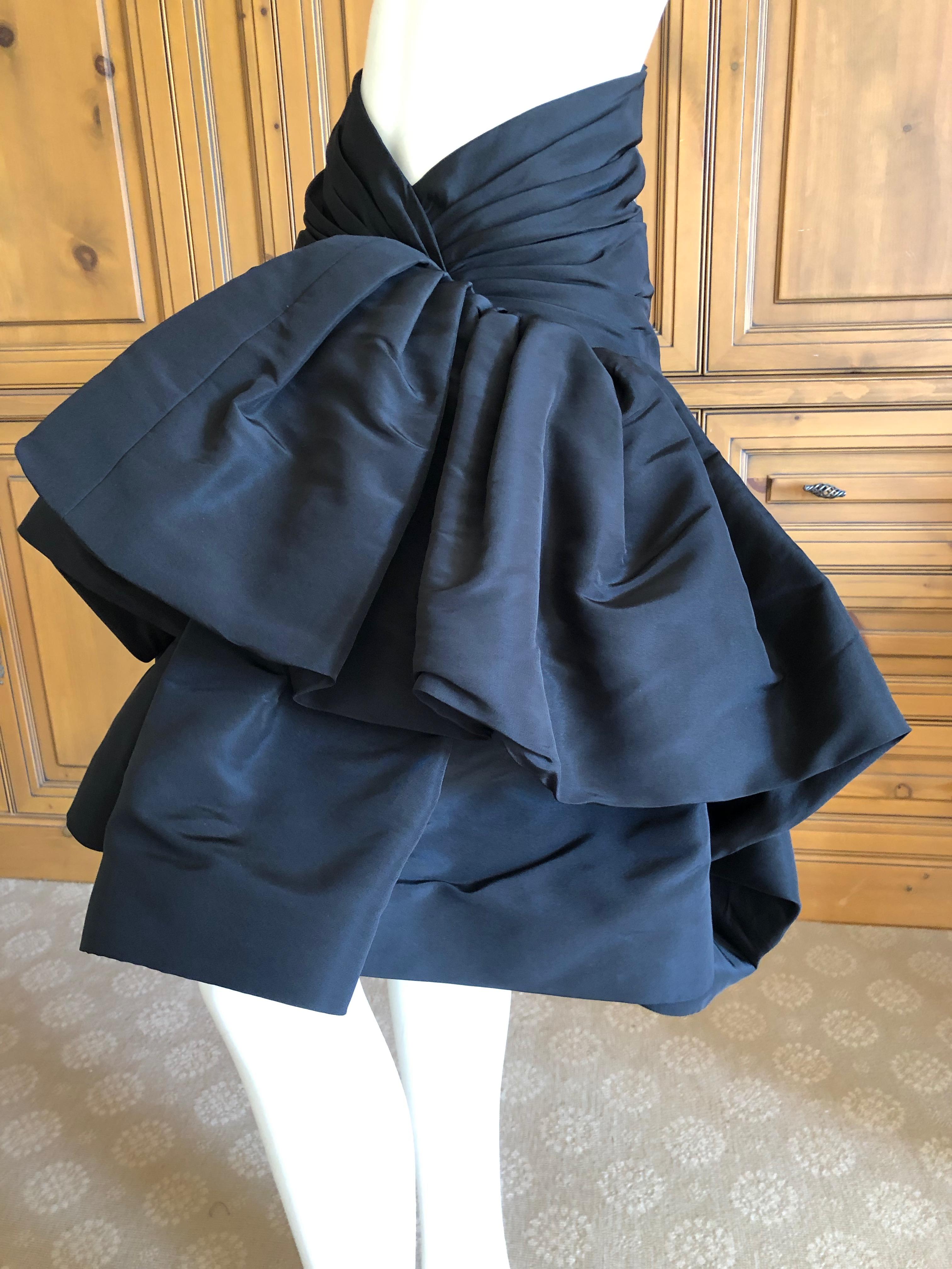 Purple Oscar de la Renta Dramatic Vintage Black Silk Taffeta Ball Skirt XS (4) For Sale