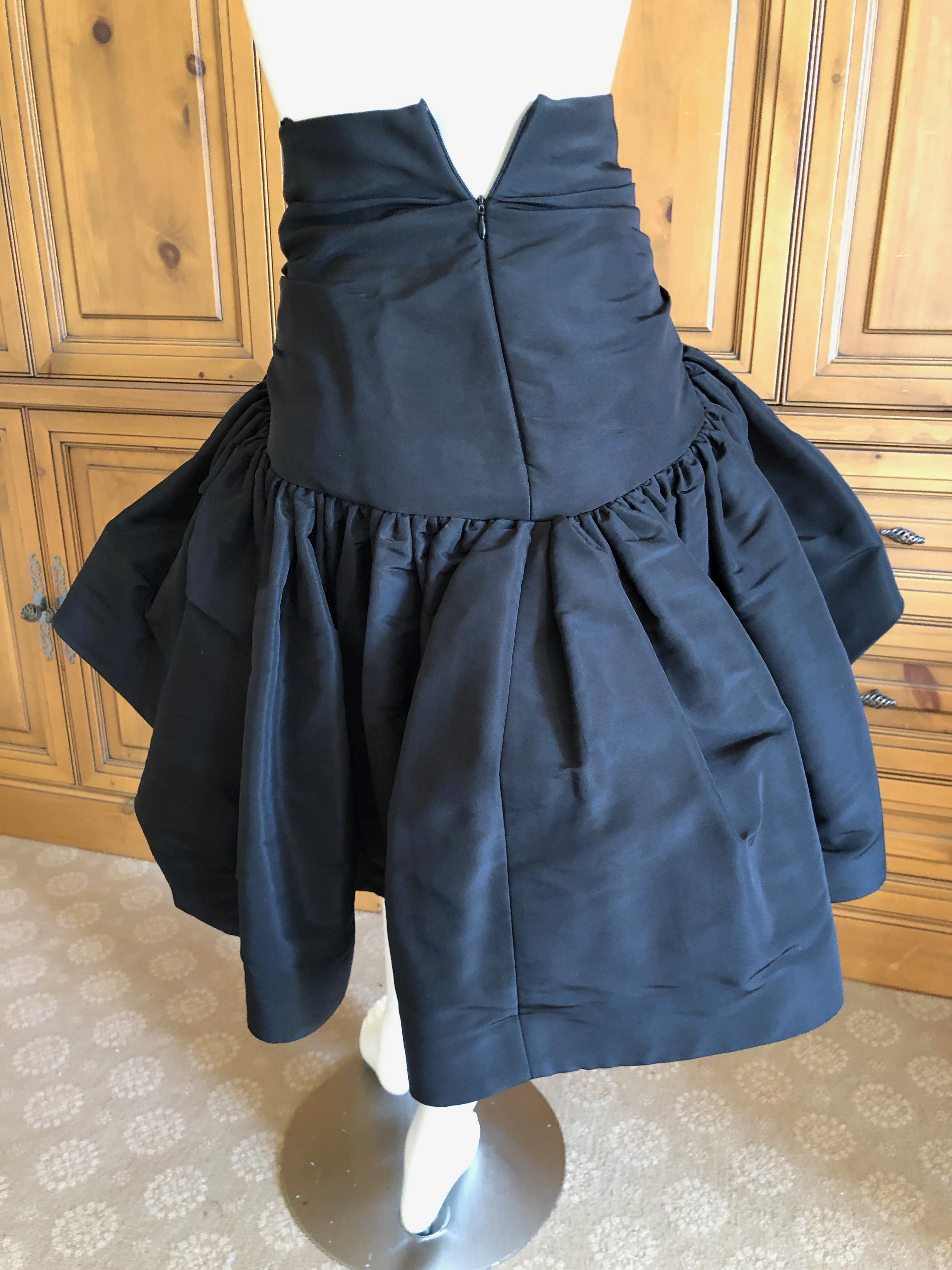 Women's Oscar de la Renta Dramatic Vintage Black Silk Taffeta Ball Skirt XS (4) For Sale