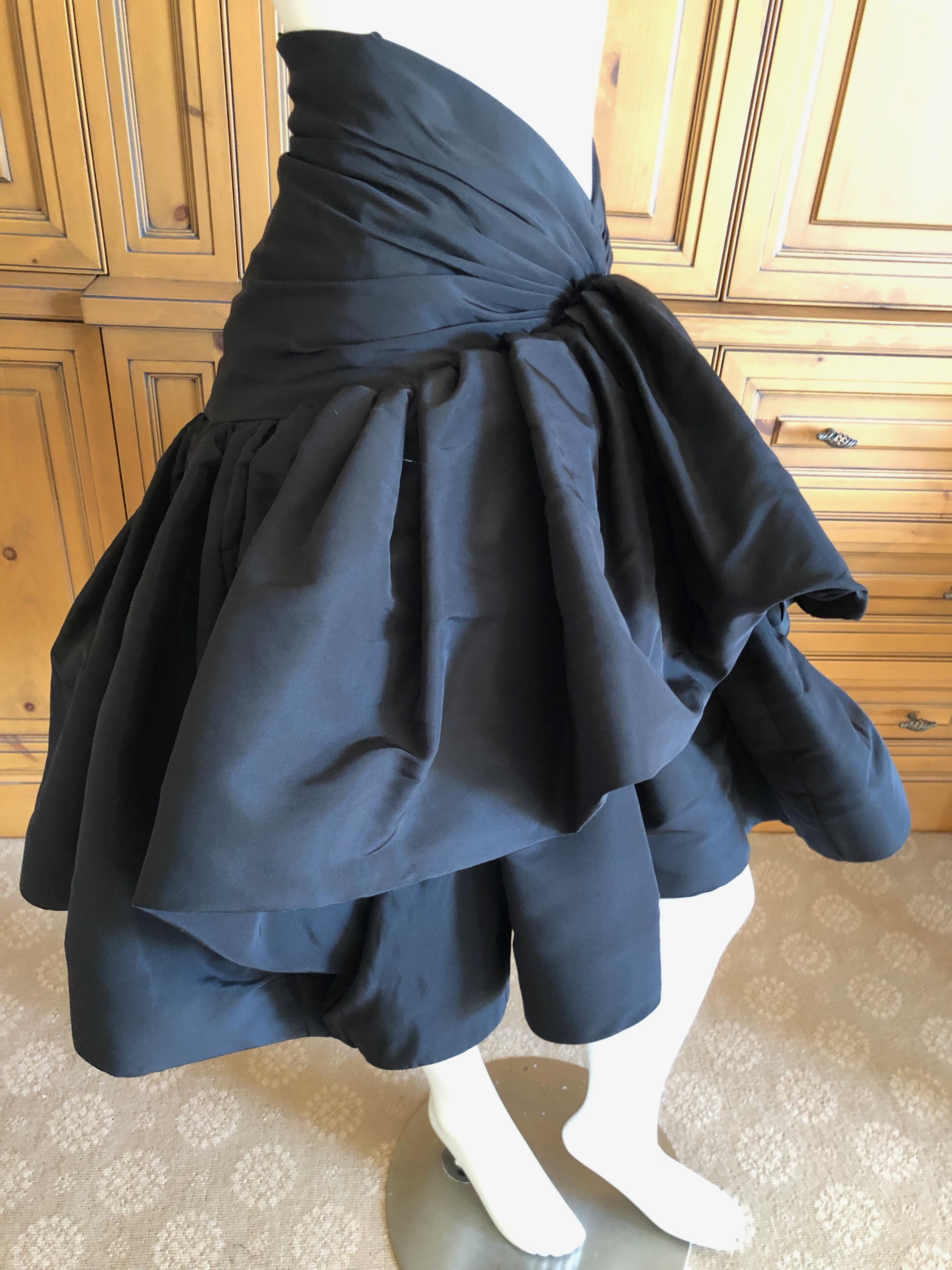 Oscar de la Renta Dramatic Vintage Black Silk Taffeta Ball Skirt XS (4) For Sale 2