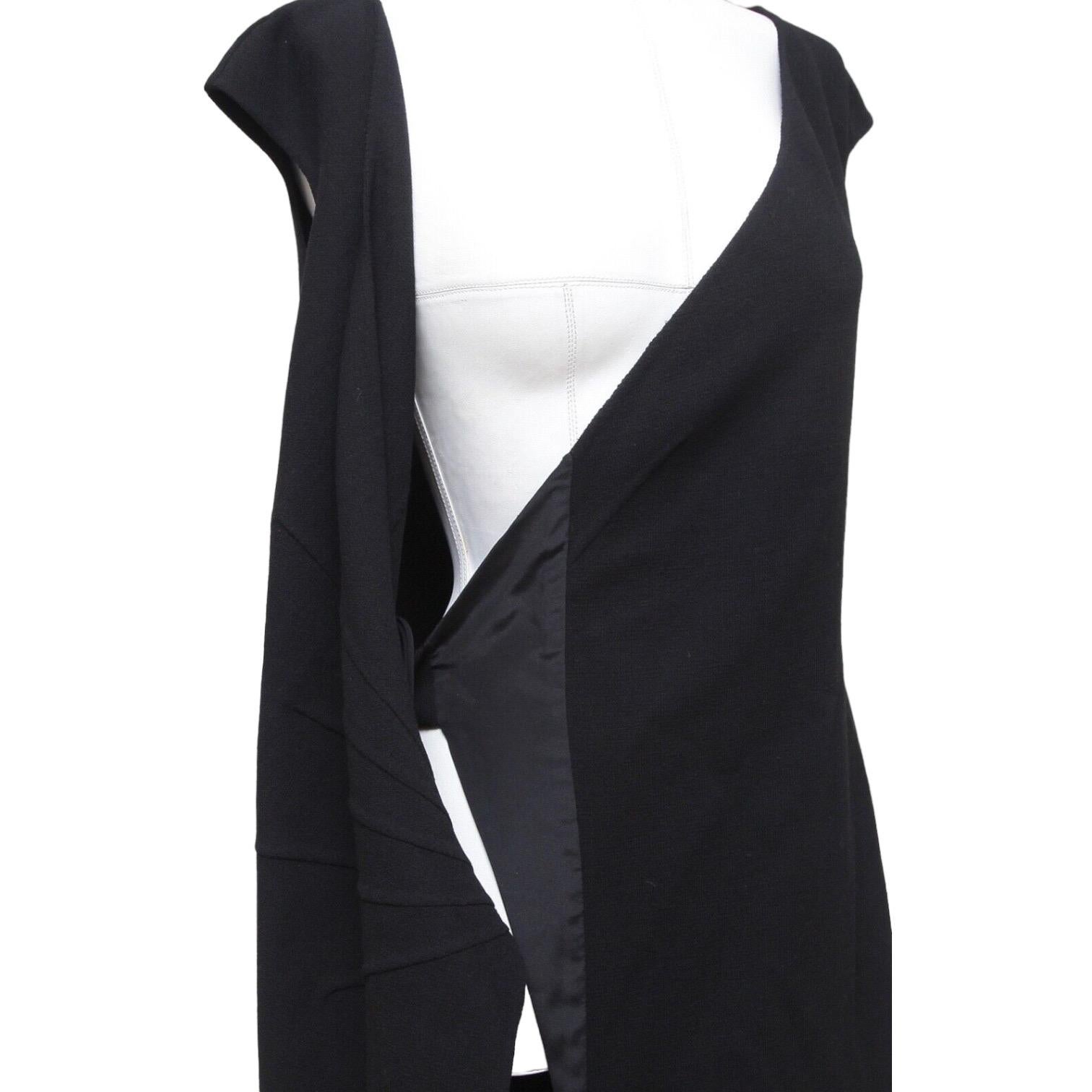OSCAR DE LA RENTA Dress Black Sleeveless Wrap Knit Sz 8 NWT $2190 For Sale 2