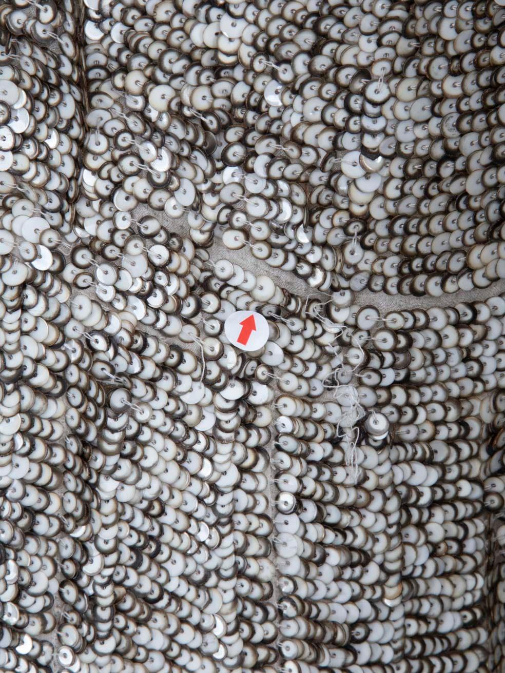 De las mujeres Oscar De La Renta Mini Vestido de Seda Crudo Ombré con Lentejuelas Talla XXL en venta
