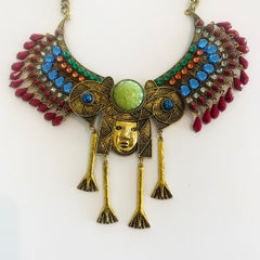 Oscar de la Renta Egyptian Revival Mask Necklace