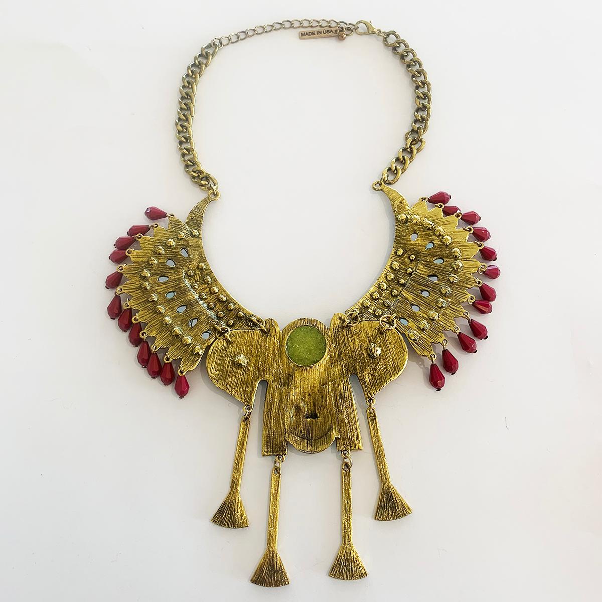 Women's Oscar de la Renta Egyptian Revival Mask Necklace  For Sale