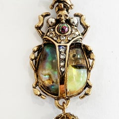 Oscar de la Renta Egyptian Revival Scarab Earrings