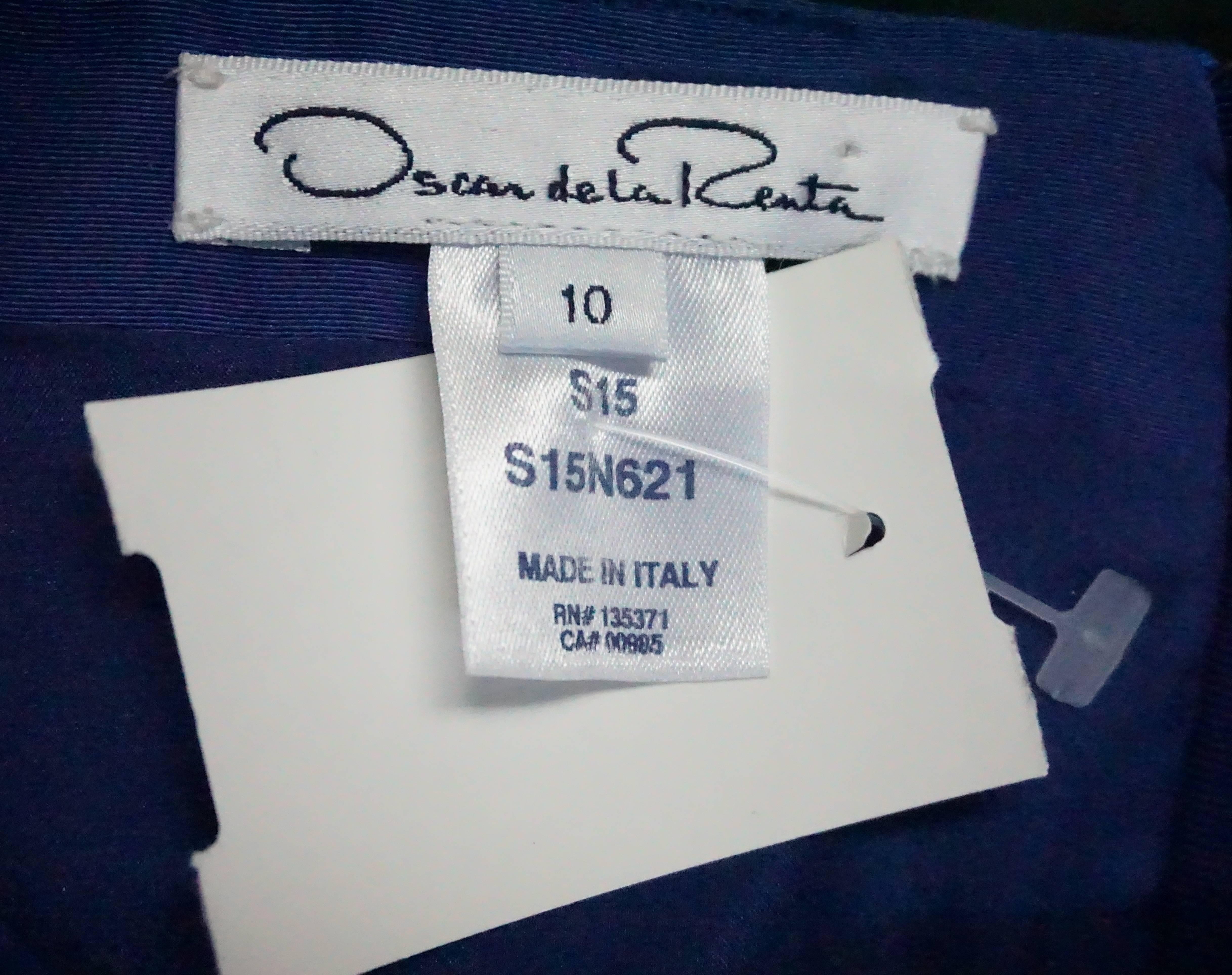 Oscar De La Renta Electric Blue Taffeta Dress, S / S 2015 1