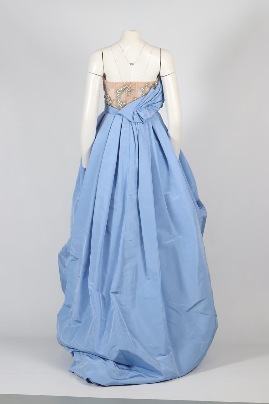 Women's Oscar De La Renta Embellished Tulle Gown Us 8 Uk 12