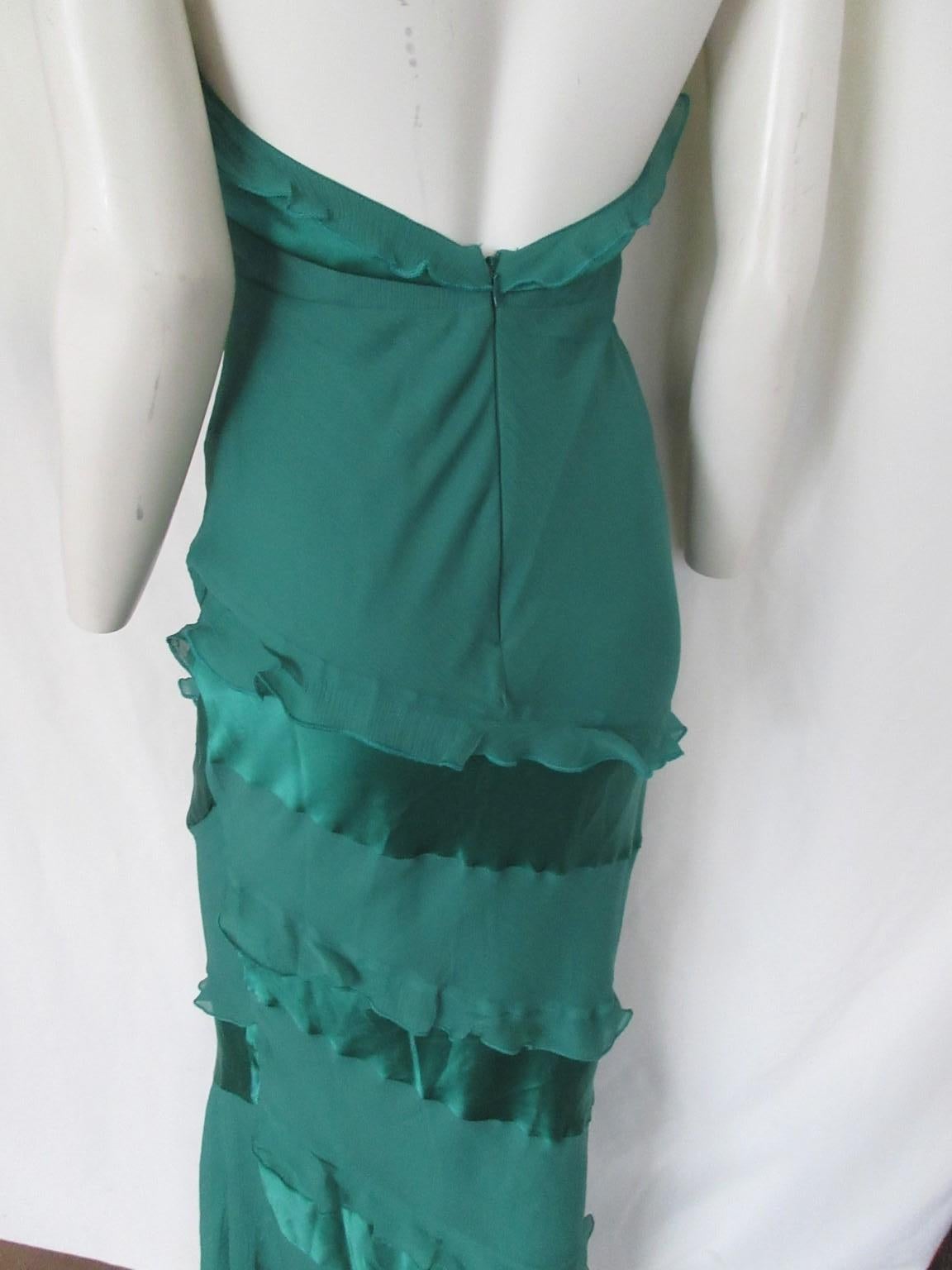 Femenino o masculino Oscar De La Renta Bata Verde Esmeralda XS en venta