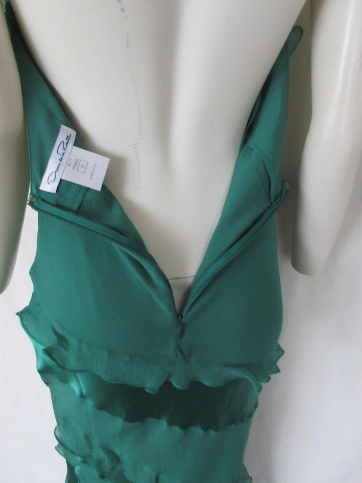 Oscar De La Renta Bata Verde Esmeralda XS en venta 1