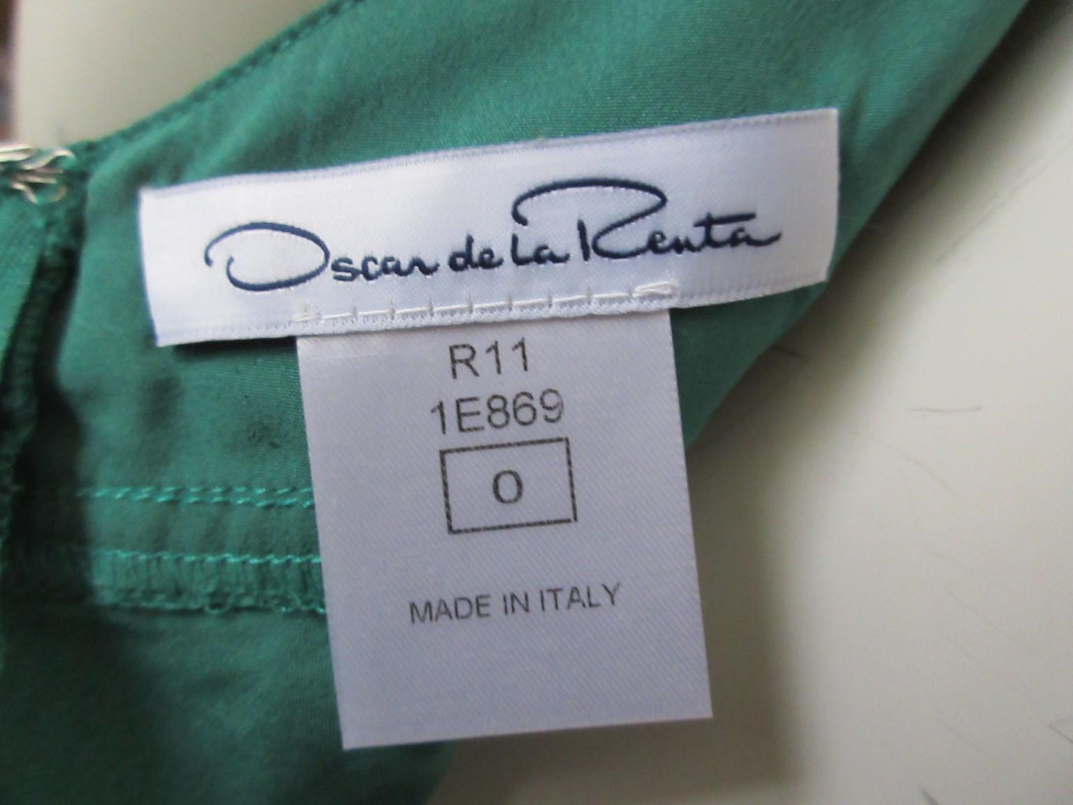 Oscar De La Renta Bata Verde Esmeralda XS en venta 2