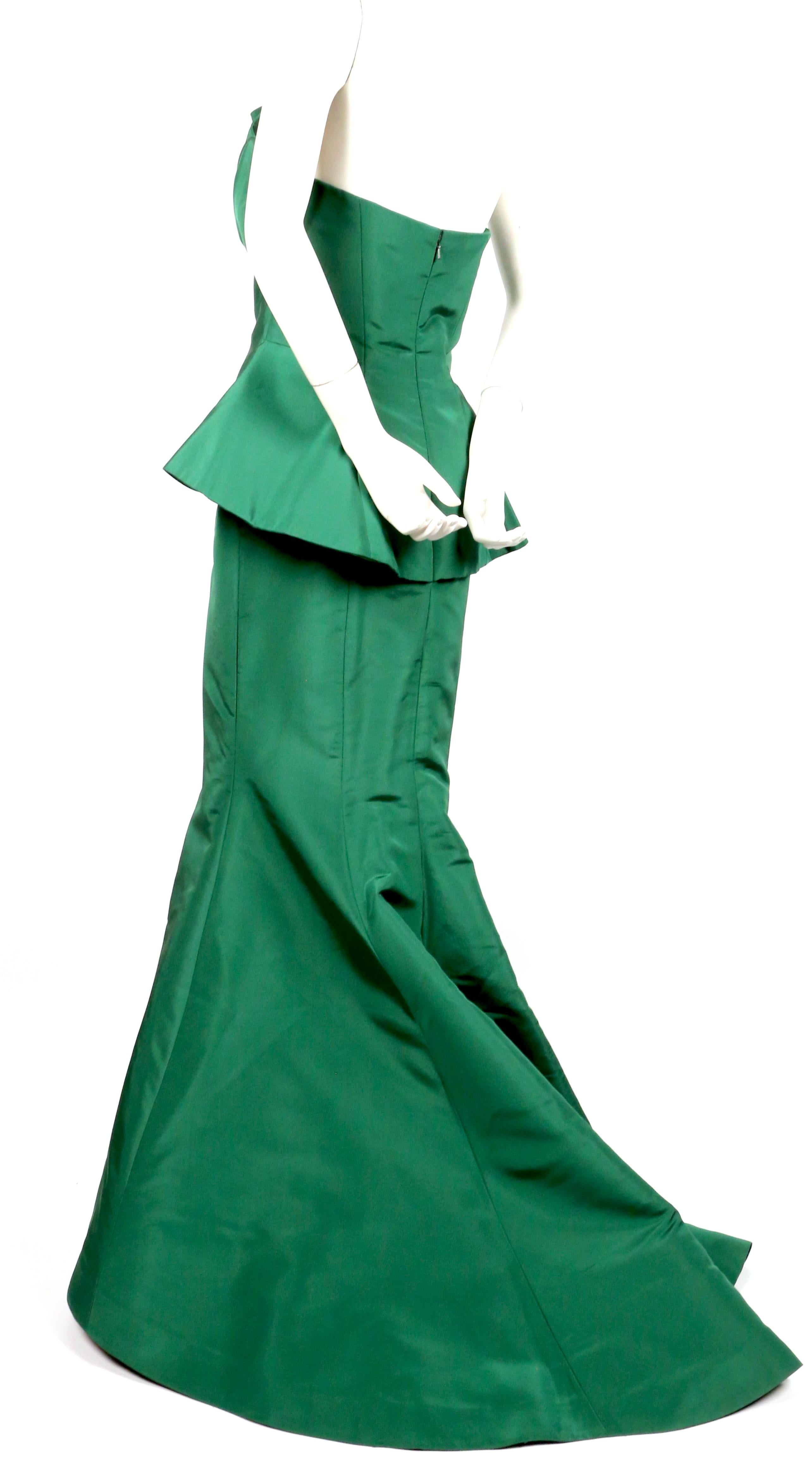 green oscar de la renta dress