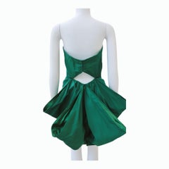 Oscar de la Renta - Emerald Green Strapless Cocktail Dress