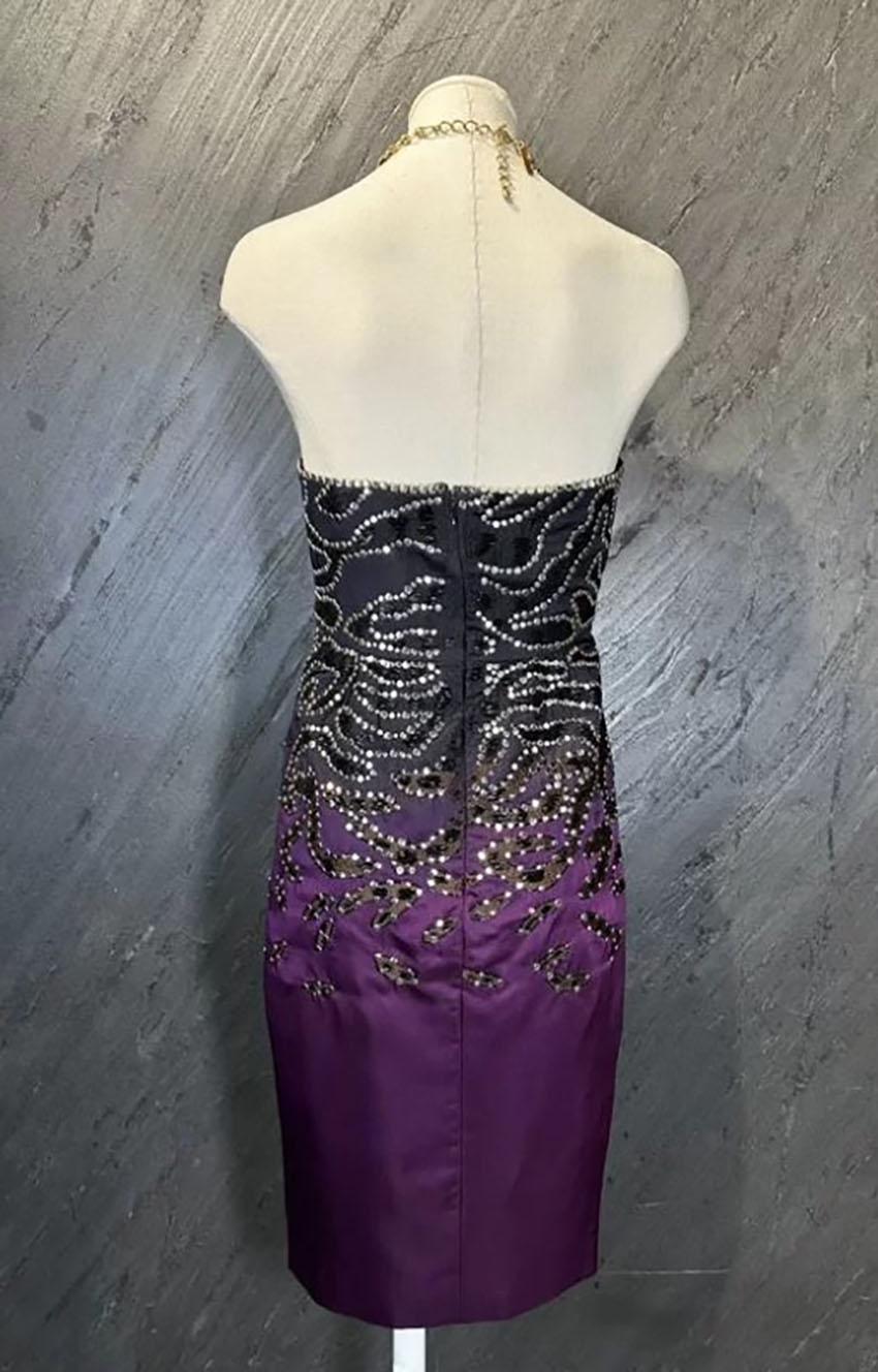OSCAR DE LA RENTA EVENING EMBELLISHED DRESS Size 2 In New Condition In Montgomery, TX