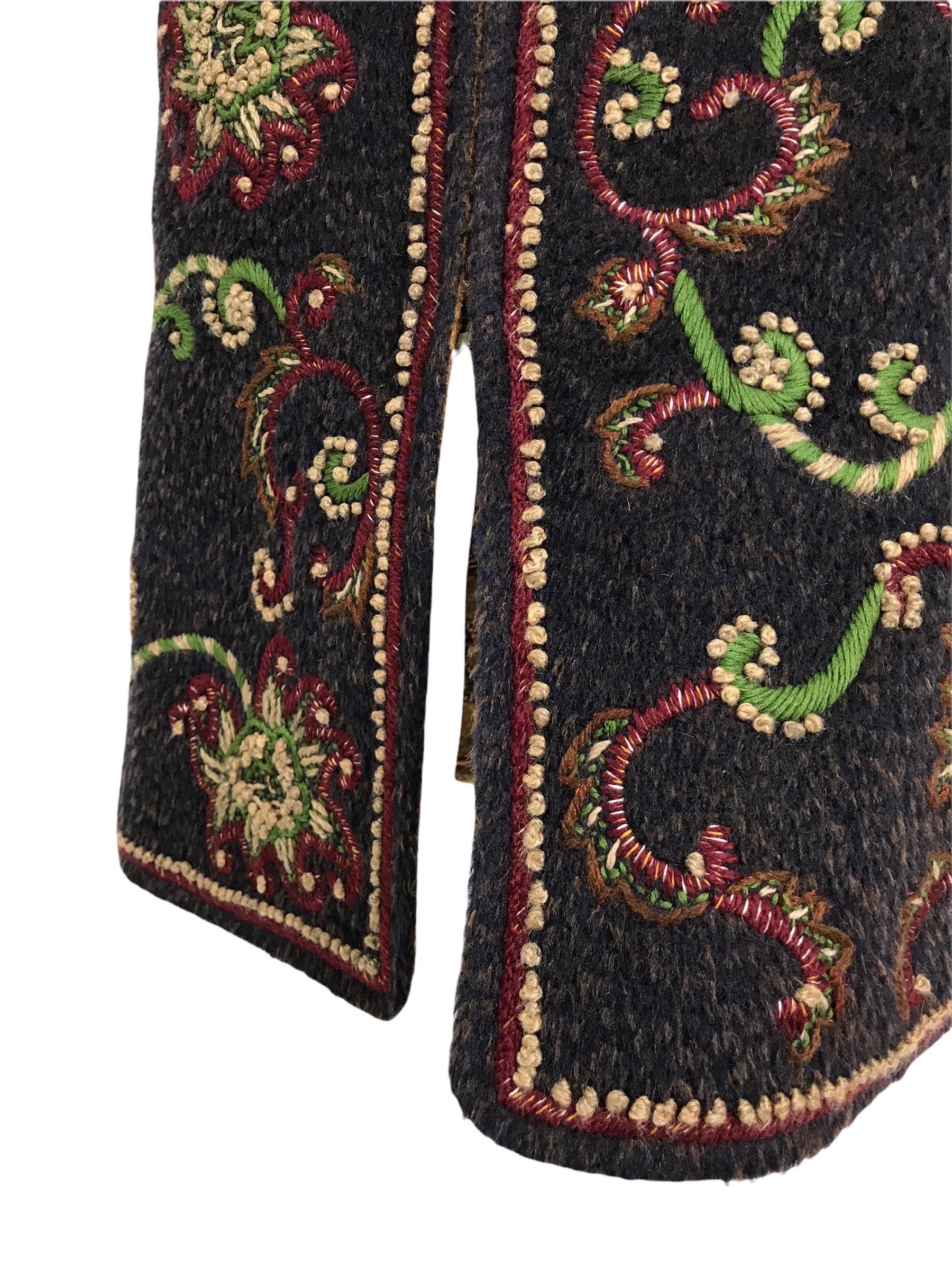 wool coat with embroidery