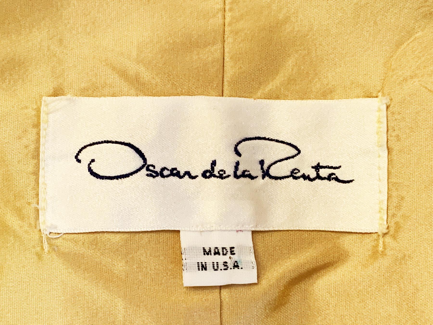 Oscar De La Renta F/W 2003 Silk Yellow Metallic Embroidery Beaded Long Jacket  For Sale 9