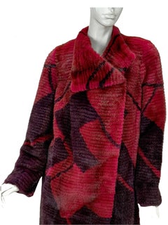 Oscar De La Renta F/W 2010 Magenta Orchid Mink Coat Jacket size US 6