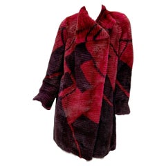 Oscar De La Renta F/W 2010 Magenta Orchid Mink Coat Jacket size US 6