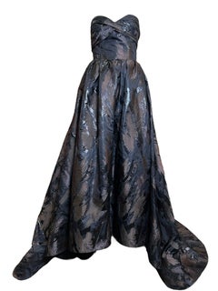 Robe de bal noire "Paint Strokes" de la saison 2009 d'Oscar De La Renta