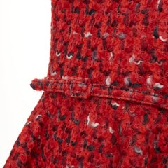 OSCAR DE LA RENTA F17 Boucle tweed wool cotton silk lined fit flare dress US6 M