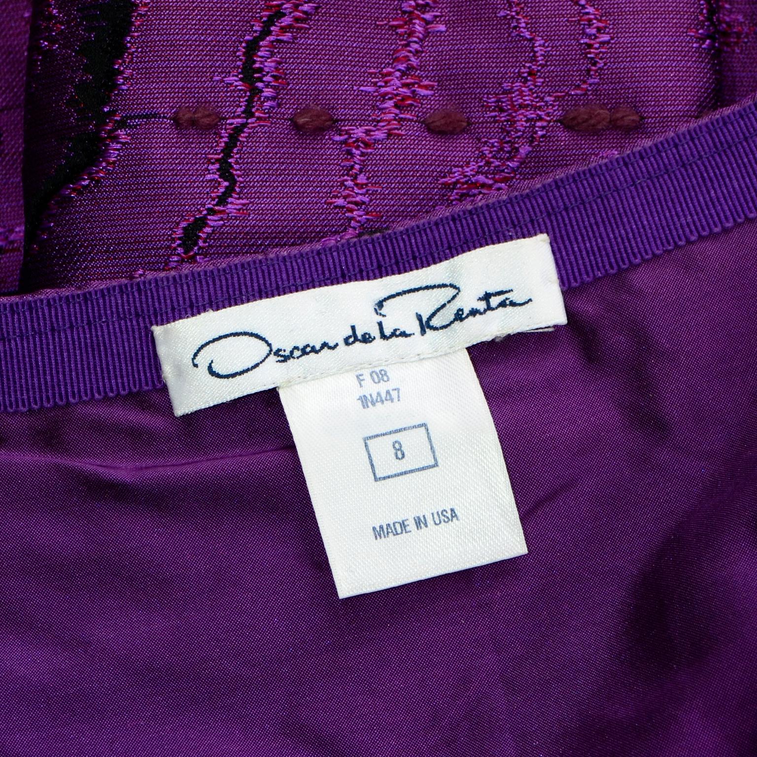 Oscar de la Renta Fall 2008 Purple Textured Skirt Runway Documented For Sale 5