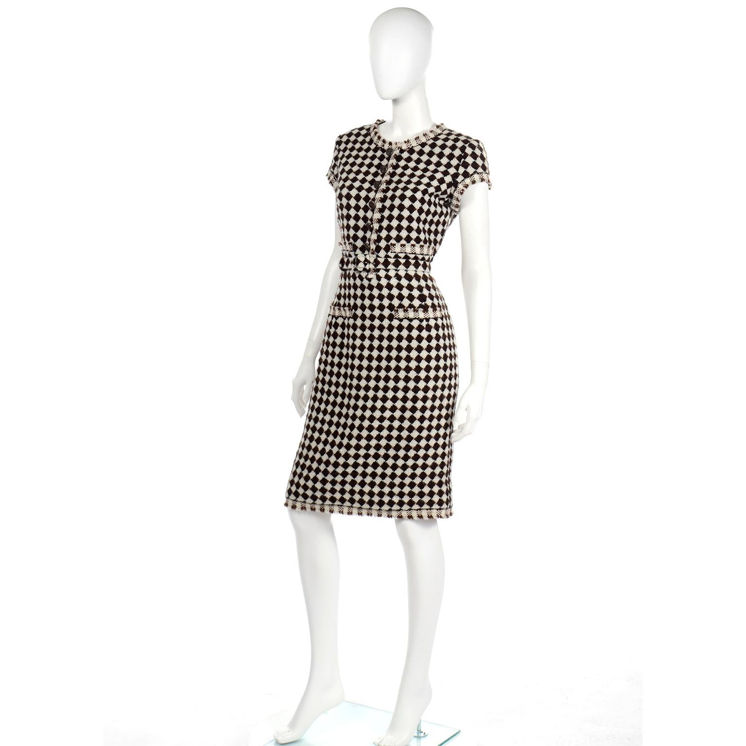 oscar de la renta checkered dress