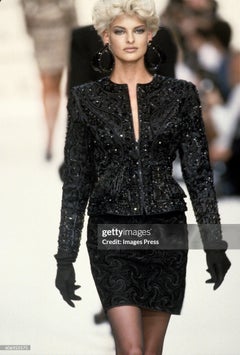 Oscar de la Renta Fall/Winter 1991 runway evening jacket fully hand-embroidered