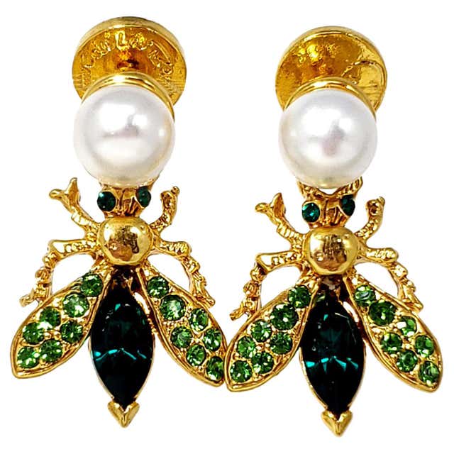 Oscar de la renta green earrings Clearance