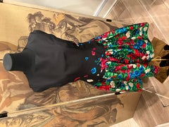 Oscar De La Renta Floral Formal Black Dress