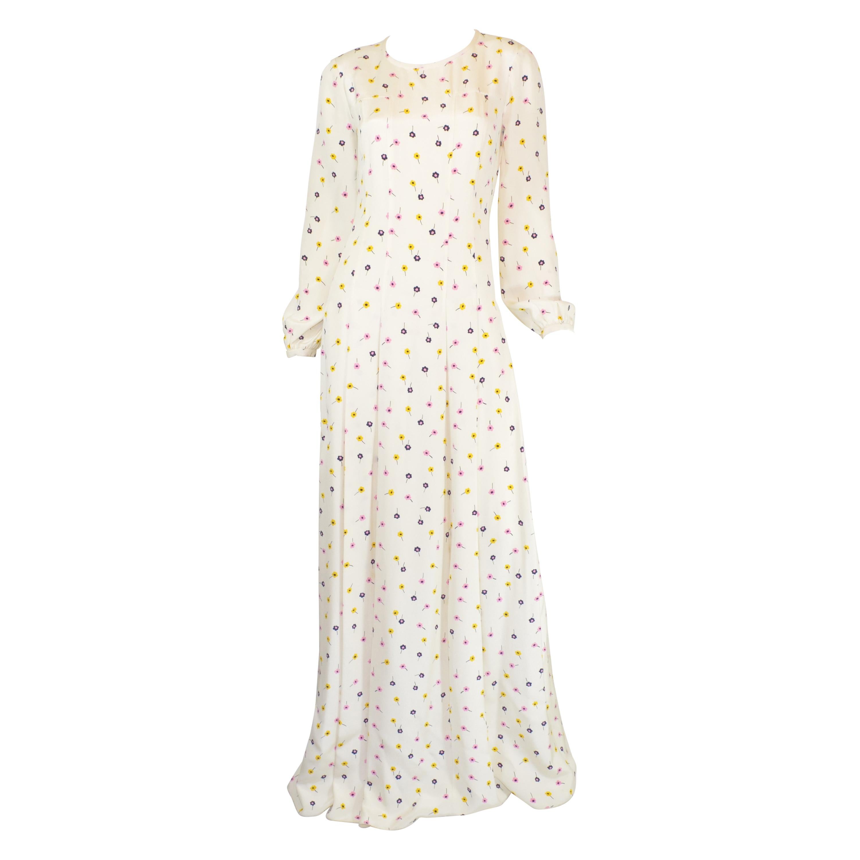 Oscar de la Renta Floral Print Maxi Dress/Gown For Sale