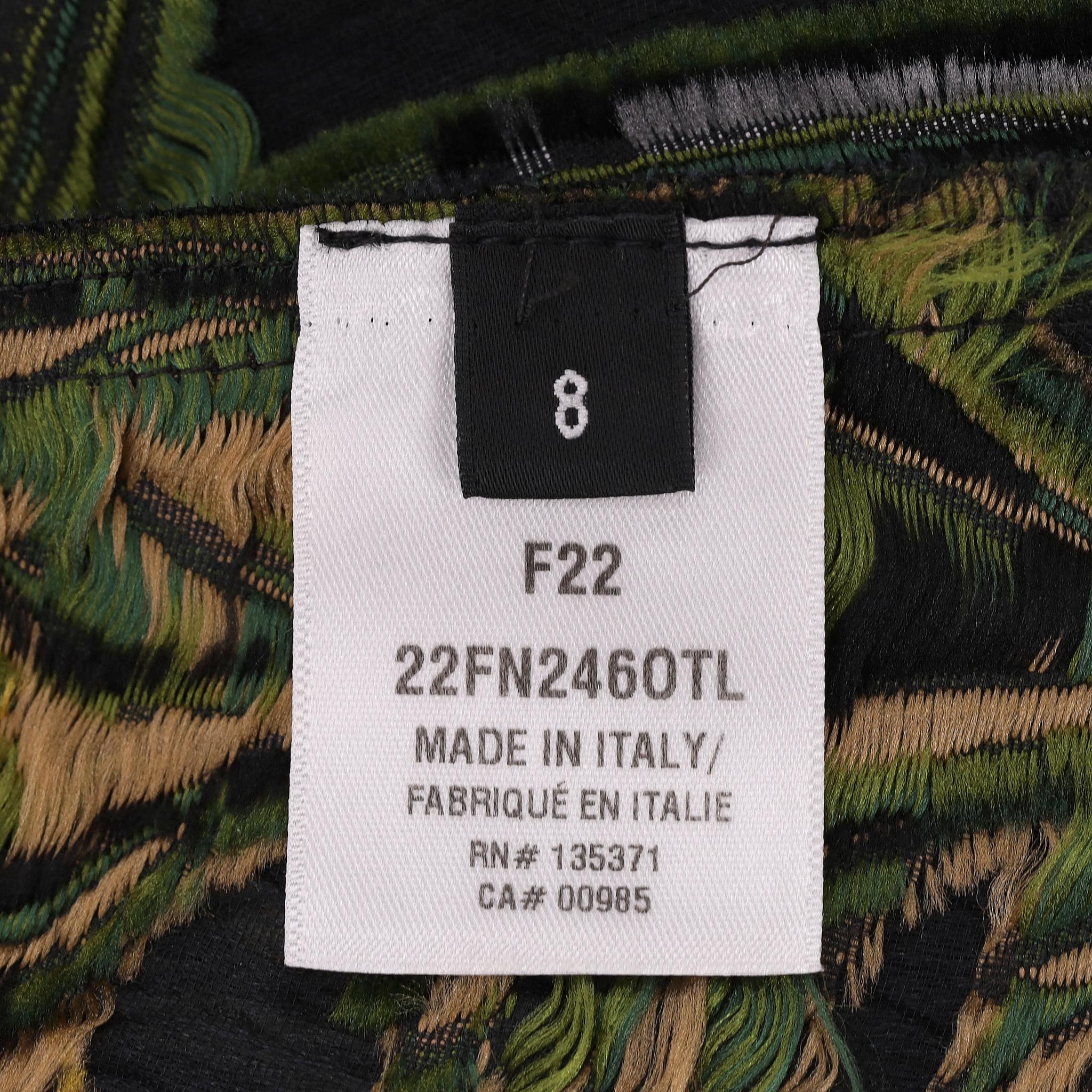 Oscar De La Renta - Vestito in misto seta con maniche a sbuffo e arazzo floreale in vendita 2