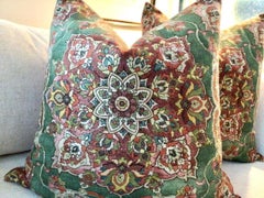 Oscar De La Renta for Lee Jofa “Granada” in Jewel 22" Medallion Pillows - a Pair