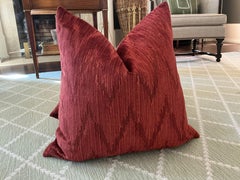 Oscar De La Renta for Lee Jofa “Holland Flamestich in Cranberry Red” 22" Pillows