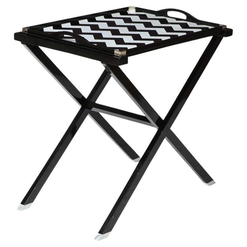 Oscar de la Renta for Lunt Folding Lacquered Tray Table For Sale