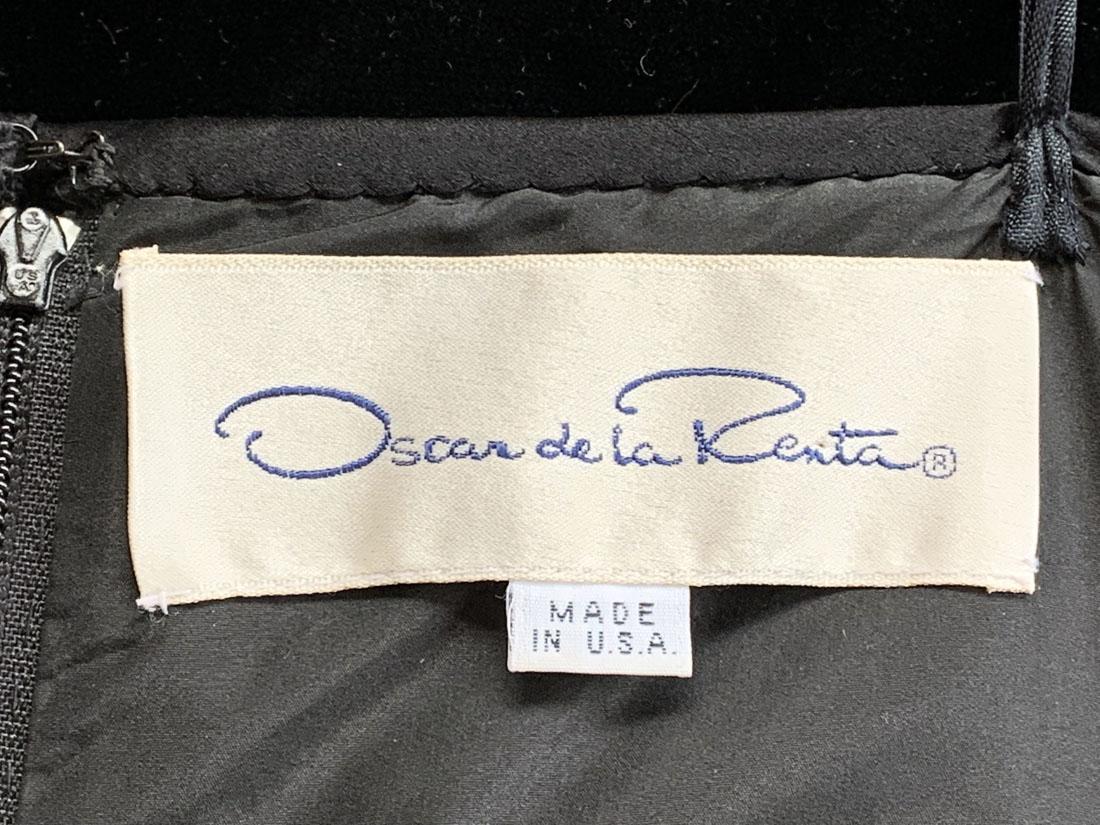 Oscar de la Renta FW 1991 Tartan Plaid Bead Sequin Embellished Velvet Dress US 4 1