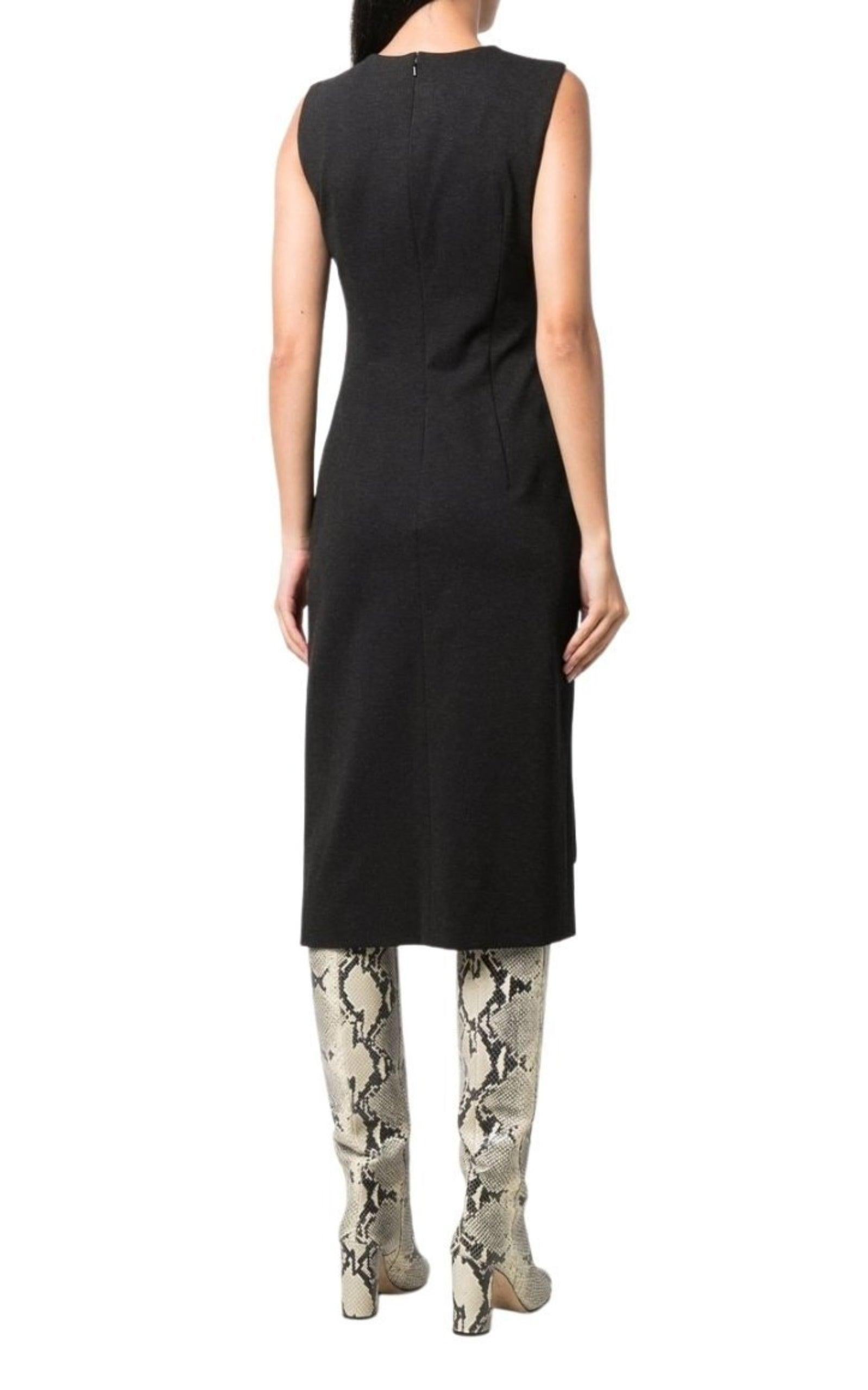 Black Oscar de la Renta Gathered-detail Shift Dress Size US 2 For Sale