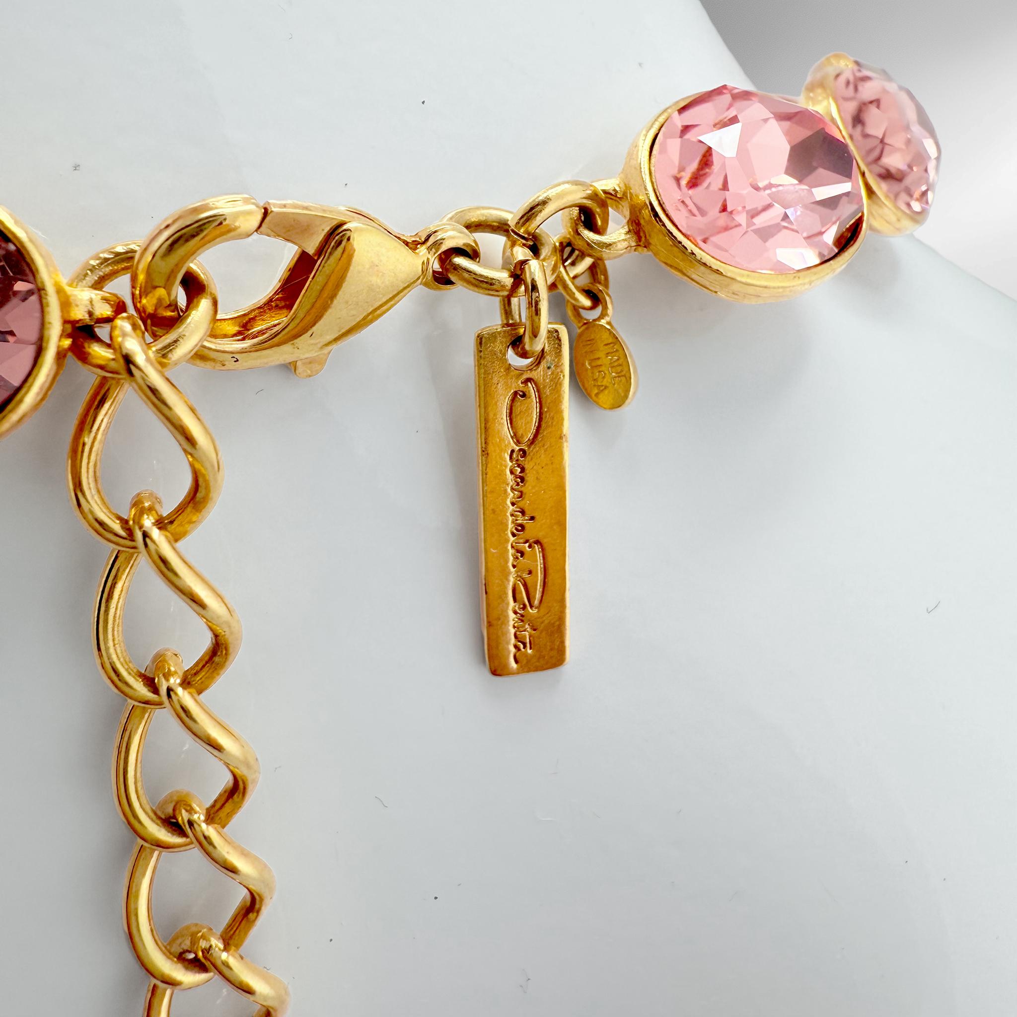 Oscar De La Renta Gold Österreichisches Kristall Multi-Color Sherbet Statement-Halskette im Angebot 5