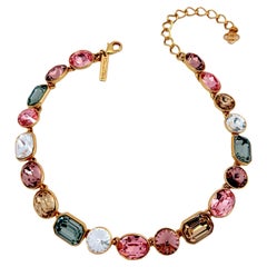 Oscar De La Renta Gold Österreichisches Kristall Multi-Color Sherbet Statement-Halskette